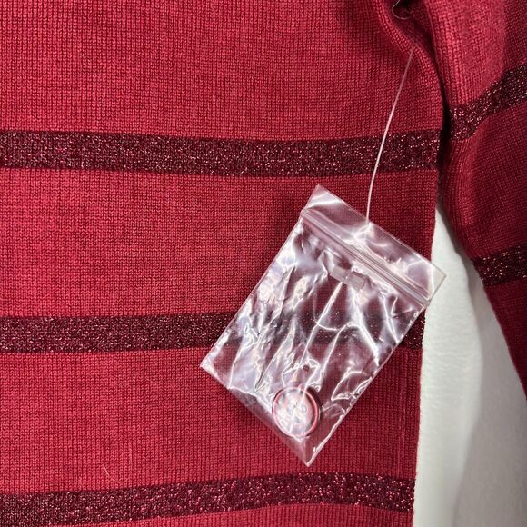 ModCloth Women's Size M Charter‎ School Red Glitter Striped Cardigan Sweater - Picture 6 of 8